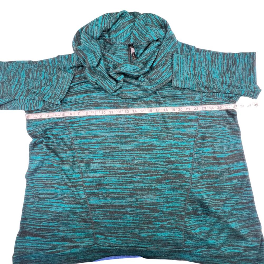 Massini Top Womens 3X Teal Cowl Neck Heathered Relaxed Fit Casual Soft Sweater - Picture 3 of 9